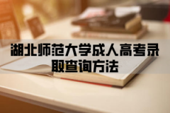 湖北师范大学成人高考录取查询方法有哪些？