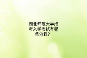 湖北师范大学成考入学考试有哪些流程？